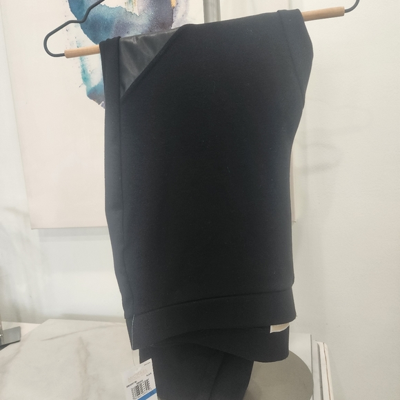 [MICHAEL MICHAEL KORS] NWT CUTEST EVER: BLACK W/ LEATHER PATCH WOMEN'S  LEGGINGS - Picture 11 of 13